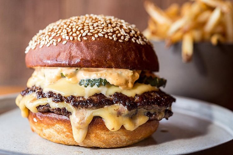 Classic burger with house-made cheese @SalvationBurger