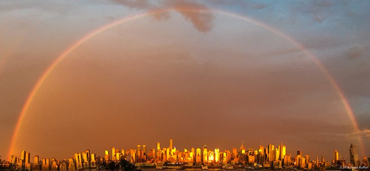 Golden Rainbow Over Manhattan | Once in a lifetime!