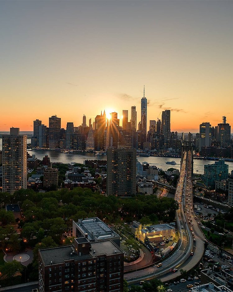 Sunset over New York City