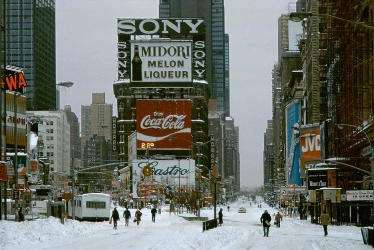 Snowy Times Square, 1984
