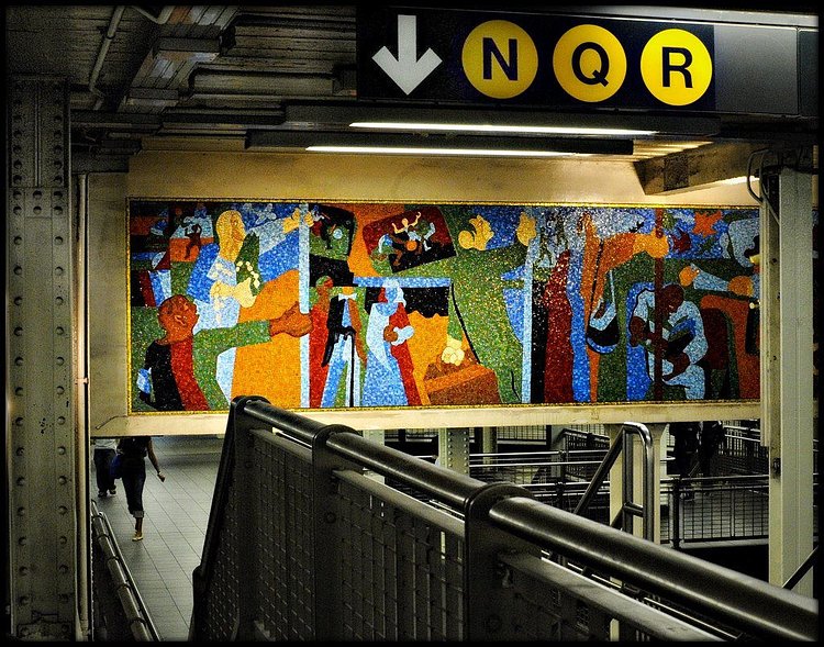 Times Square/42nd Street station glass tile mosaic