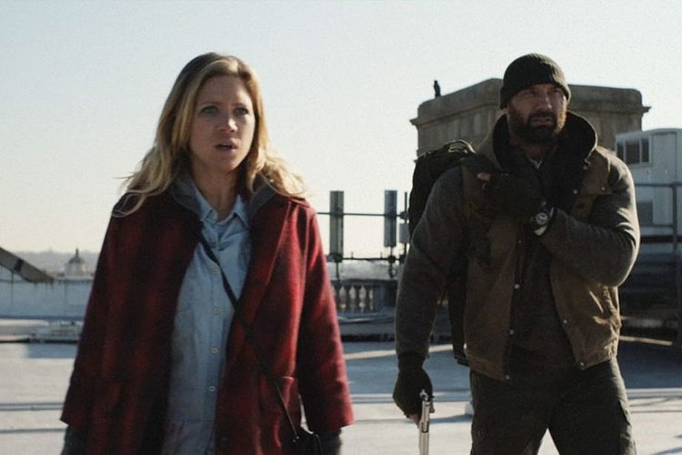 Brittany Snow and Dave Bautista in 'Bushwick'


