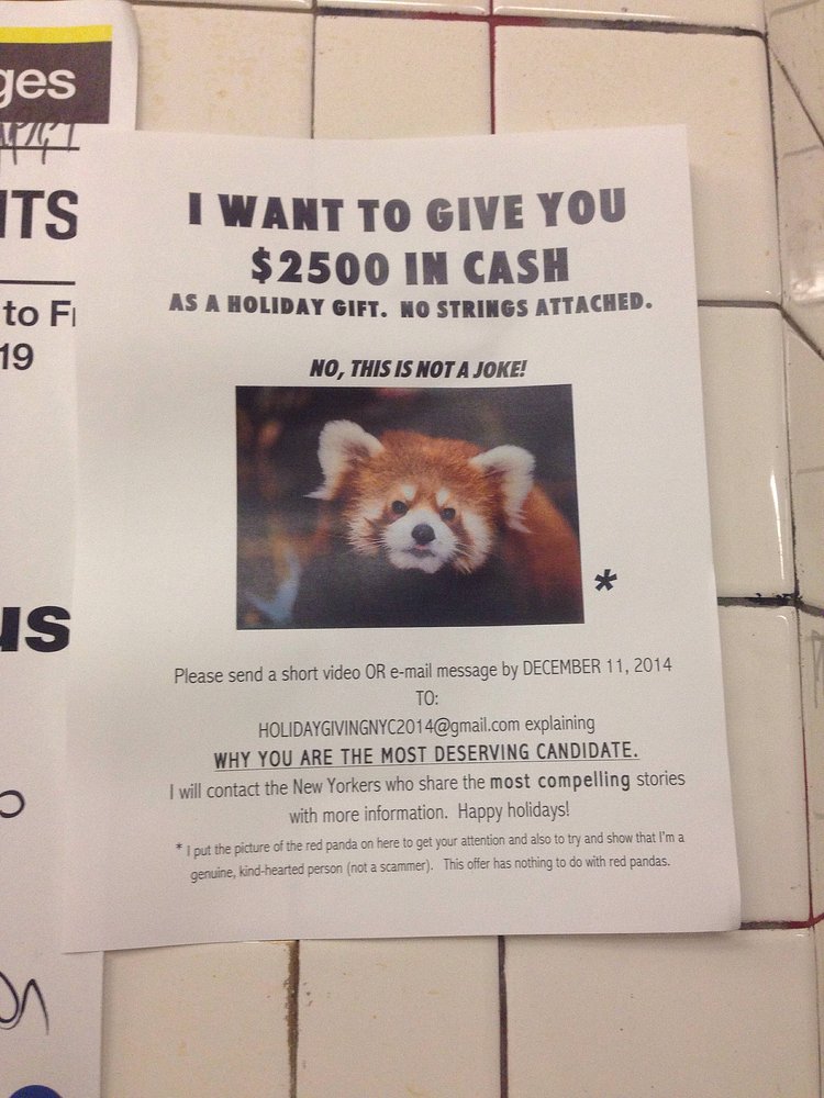 I WANT TO GIVE YOU $2500 IN CASH