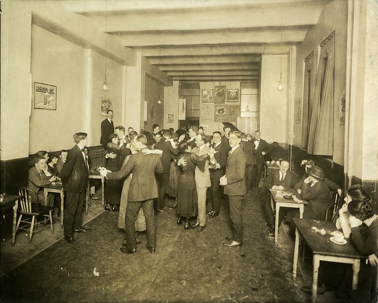 Dancing in Charley Reed's Purple Pup, 186 West Fourth Street, Greenwich Village, circa 1910-1920; photograph by Jessie Tarbox Beals.