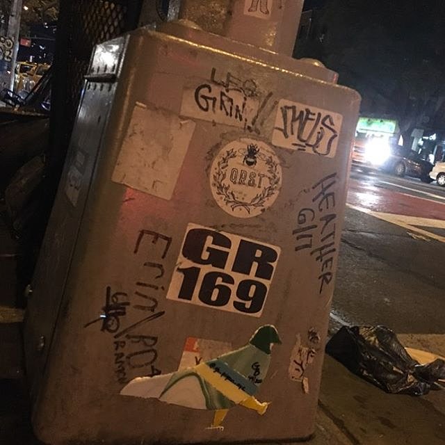 Pigeon 49 - 1st Ave @ St. Marks Pl. #pigeon #eastvillage #nyc #qrst #gr169 #streetlight #streetart #original #glass #art #nycstreetart #thestreetsofnyc #street_art #grafitti #tv_streetart_ #streetlightpigeon #gbpigeonnyc #gbwashere