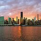 A fiery sunset today overlooking Manhattan and East River