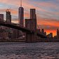 Sunset over Brooklyn Bridge and Lower Manhattan