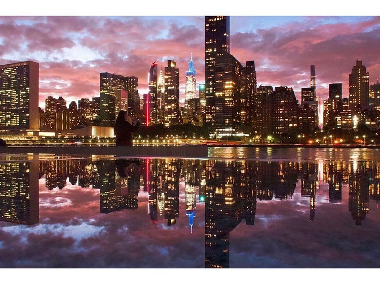 Manhattan Skyline from FDR Four Freedoms Park, Roosevelt Island, Manhattan
