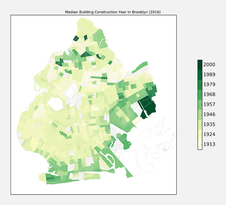 Median Building Construction Year in Brooklyn (2016)