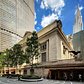 Concentric circles made of stone radiate outwards from newly planted trees along Vanderbilt Avenue. Grand Central Terminal, Midtown, Manhattan