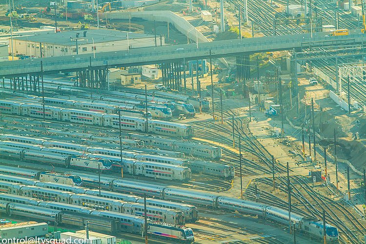Sunnyside Amtrak yard, with Honeywell Avenue Bridge crossing over.