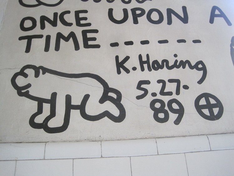 Keith Haring's "Once Upon a Time" Bathroom Mural in The Center
