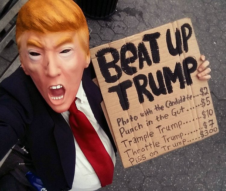 In #unionsquare this afternoon. Maybe #timessquare tonight. Gimme fodder, feed me ur thoughts n ideas. #BeatUpTrump