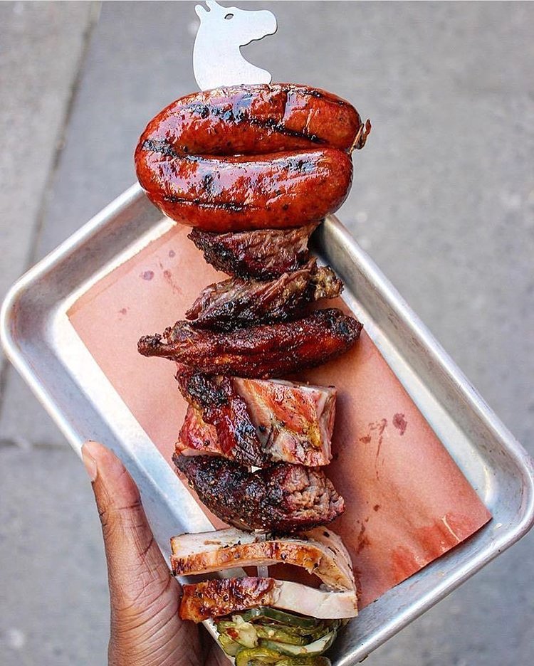 NYC and DCers don’t miss our friends at @hillcountrybbq’s Independence Skewer! Available until March 31st #meatshow [📷: @briancantstopeating ]