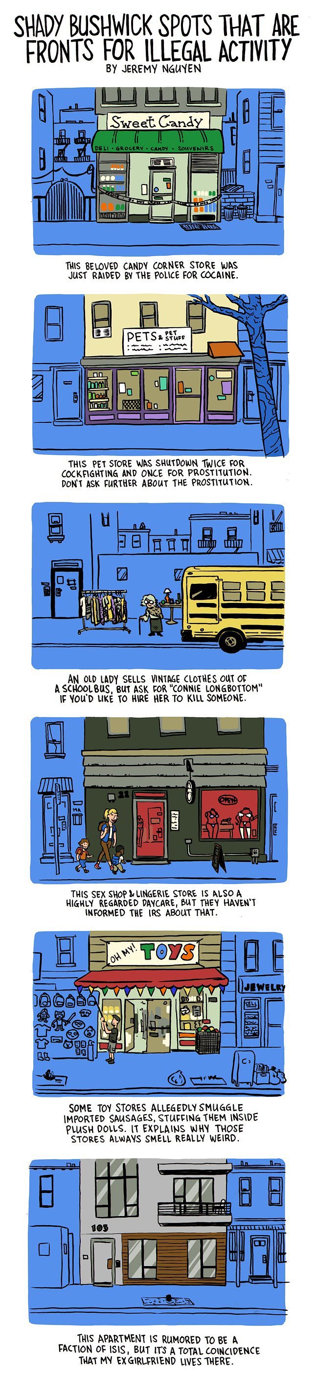 Bushwick Spots That Are Fronts for Illegal Operations [COMIC]