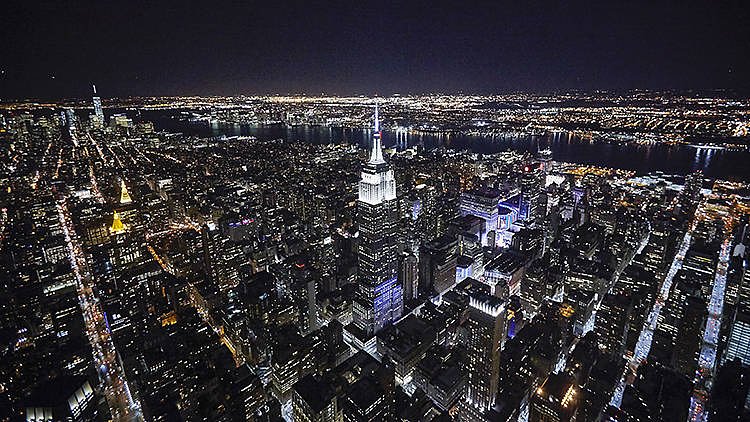 Empire State Building and Midtown at night