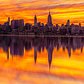 Midtown Manhattan Skyline During Sunset from Across the Hudson River