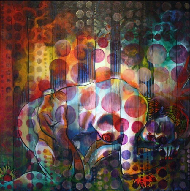 The Kiss (Woods & Sea) by Gideon Cohn, Oil on Canvas, 30x30