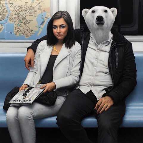 New oil painting for my solo show UNDERGROUND. On view through May 21st at Thinkspace Gallery (@thinkspace_art) in Los Angeles. The entire show can also be viewed on their website at www.thinkspacegallery.com.

#thinkspacegallery #thinkspacefamily #underground #subway #matthewgrabelsky #oilpainting #painting #thenewyorker #polarbear