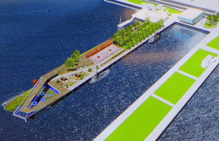 Hudson River Park Pier 26 aerial rendeirng from the south