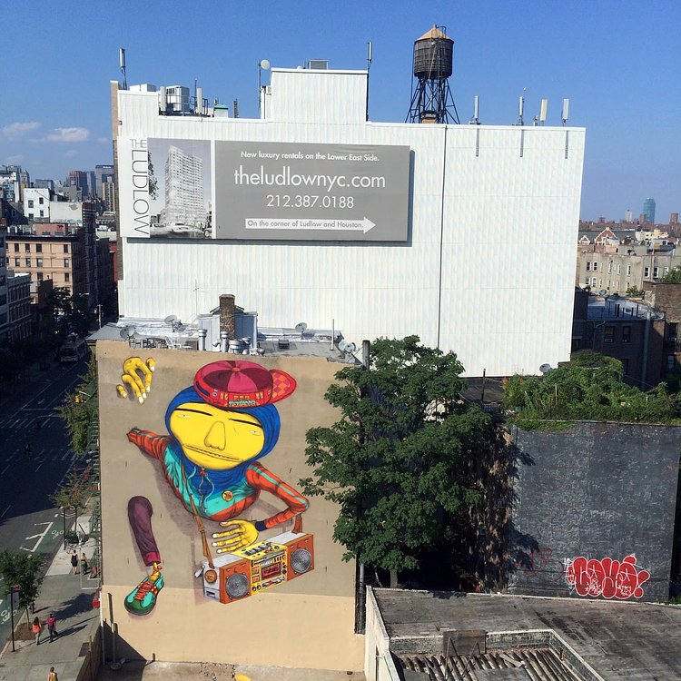 Os Gemeos unveils a giant old school NYC B-Boyz in New York City