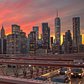 Sunset Over Lower Manhattan from Brooklyn Bridge