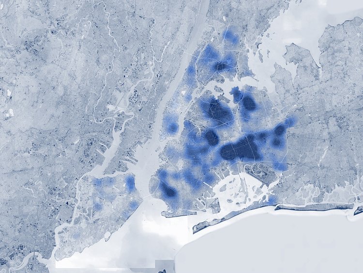 SITU Studio mapped the geographic spread of illegally subdivided, high-density dwellings across New York City based on complaints to the Department of Buildings.