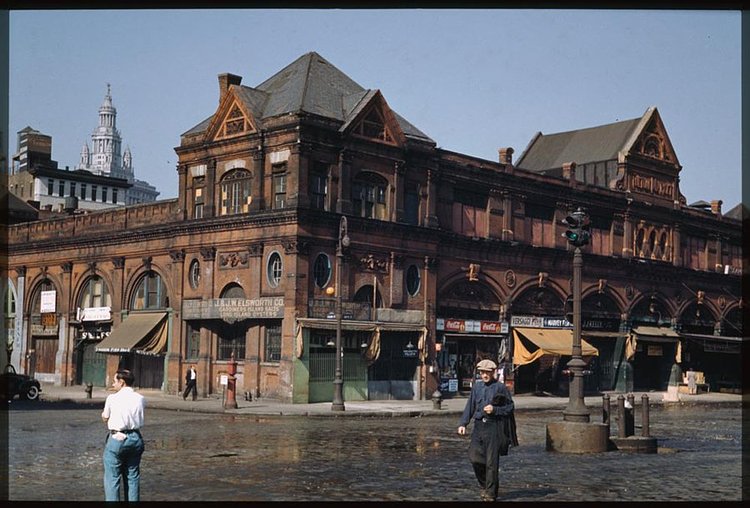 The old Fulton Market on Manhattan's Lower East Side wasn't quite so bustling on this Saturday afternoon in 1941.