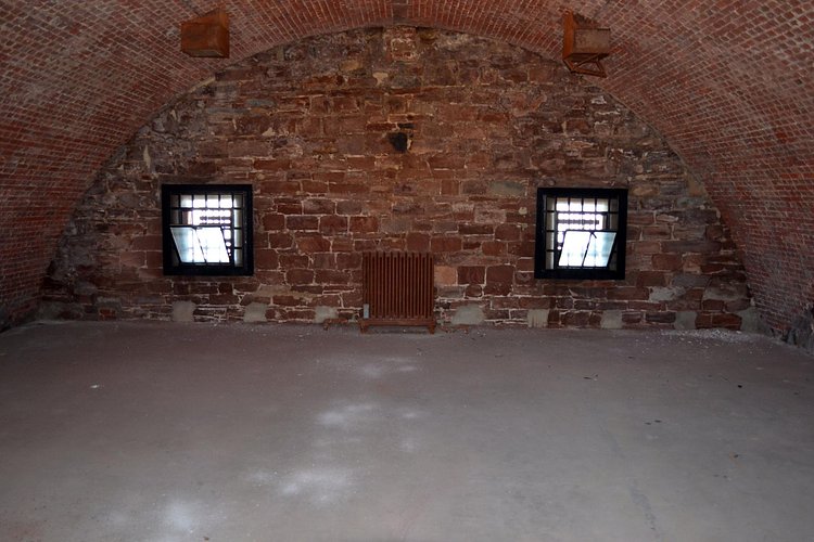 Casemate inside of Castle Williams | Originally used to house cannon, it held Confederate soldiers during the Civil War, and then used as a military prison for members of the Army who were AWOL or committed other military crimes.