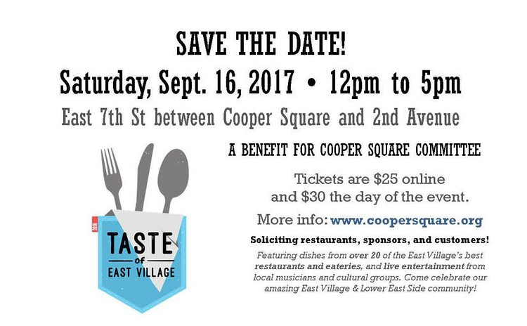 2017 Taste of East Village Details