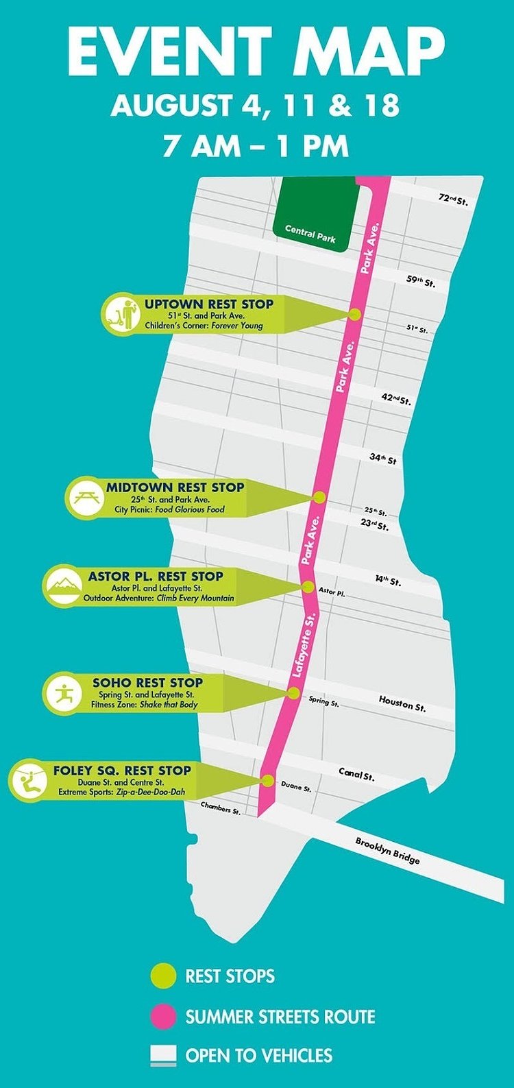 2018 Summer Streets Event Map