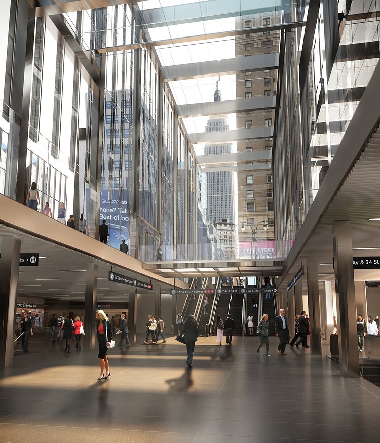 New LIRR 33rd Street Concourse Rendering | Rendering of new LIRR 33rd Street Concourse at Penn Station.