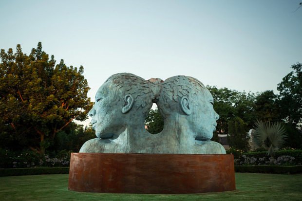 This bust depicting a female version of the Roman god Janus, is set to rise in June in the pedestrian plaza in Union Square.