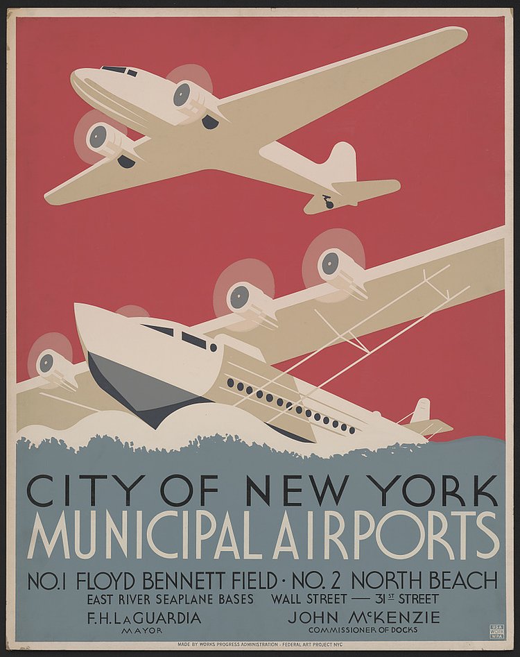 A 1930s-era poster for Floyd Bennett Field