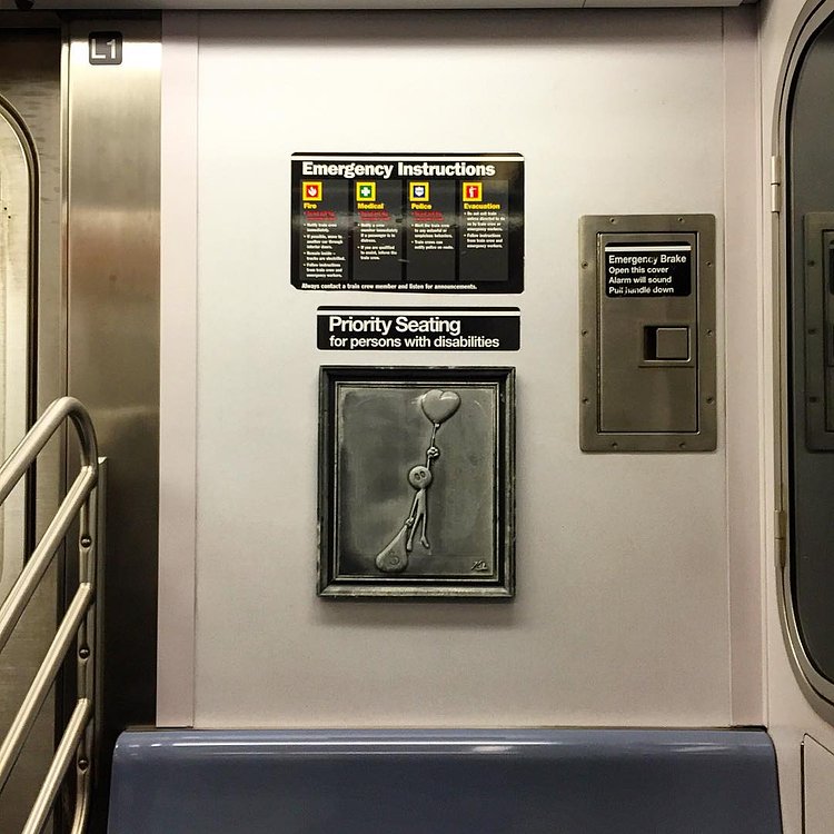 In street art and graffiti there have always been legendary locations to leave your mark on. The NYC subway has to be a top 3 for most artist around the world, so when I came to NYC I had to make it happen. Lucky I found a way to get not 1 but 2 frames reliefs up in subway carts!

It's always been a dream and I'm still shocked it happen

love vs money
Kai x NYC 2.10
#kaiworldtour 📷 by @impermanent_art