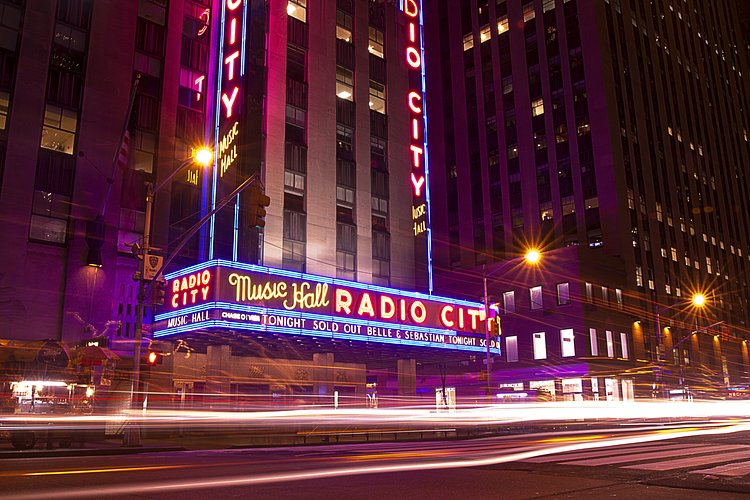 Neon Lights on Radio City Music Hall