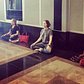 Meditation Class in a Corporate Lobby