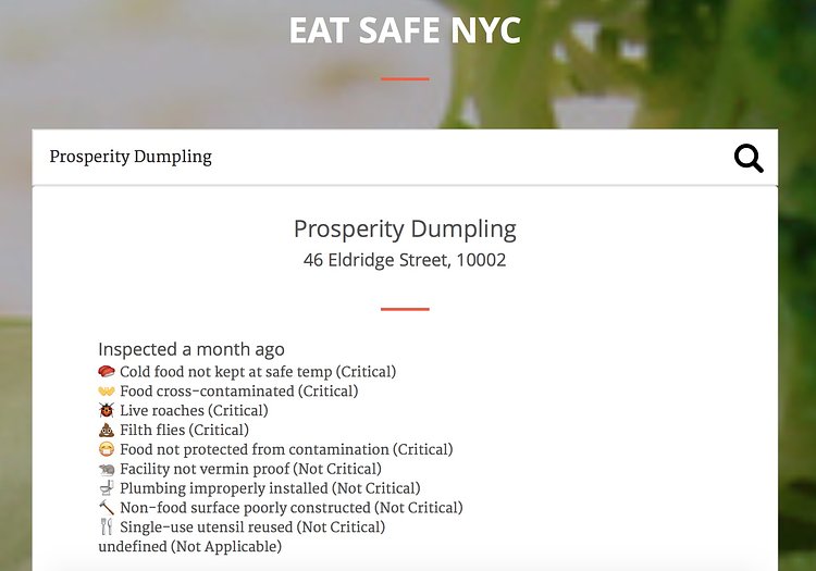 Prosperity Dumpling on Eat Safe NYC