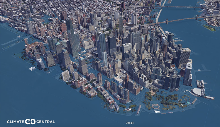 Climate Central's "Surging Seas: Extreme Scenario 2100"