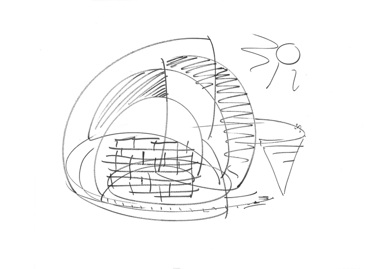 Olafur Eliasson’s sketch for a future Climate Museum in New York.