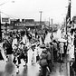 The Staten Island Pipers play their tune near Forest Avenue Shoppers Town at the borough's St. Pat's Parade, 1977.