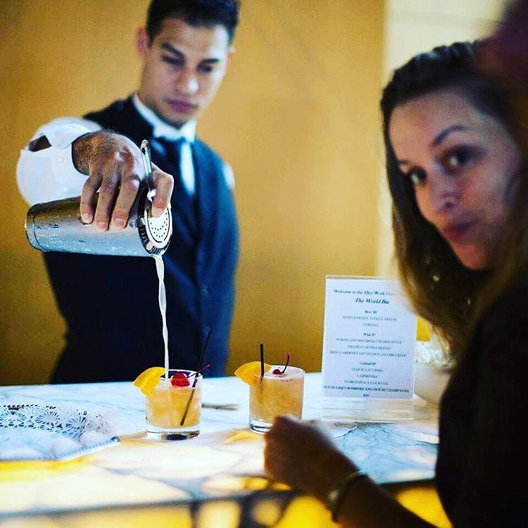 Visit us at The World Bar, each and every Wednesday for an international Happy Hour featuring reduced prices for spirits, wine and beer and complimentary appetizers served.