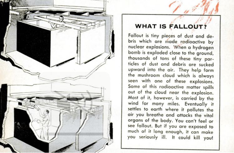 An October 1960 feature in Popular Mechanics provided educational advice on fallout and how to avoid it.