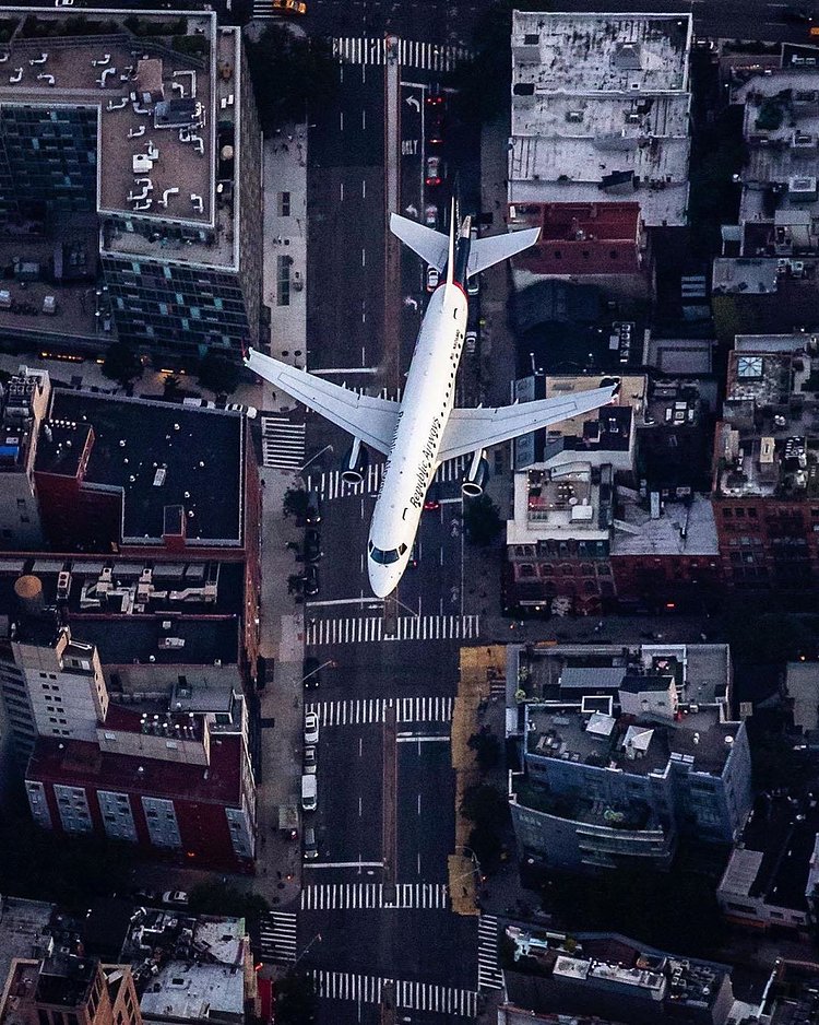 Plane over NYC.