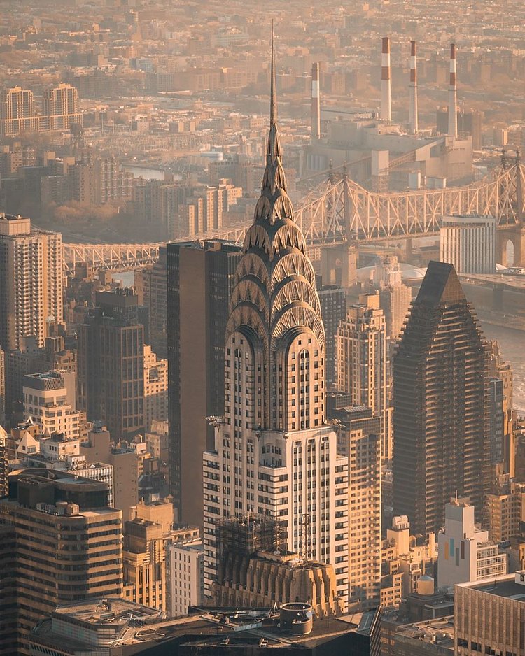 Chrysler Building from Empire State Building Observation Deck, Midtown, Manhattan