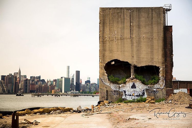 Greg Suits' Skull Mural in Greenpoint