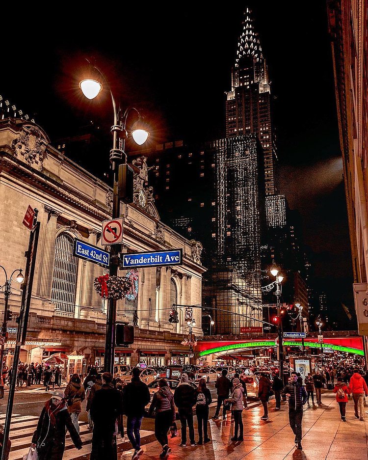 Chrysler Building and Grand Central Terminal on 42nd Street, Manhattan