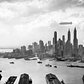 The Hindenburg floats over Manhattan Island in New York City on May 6, 1937, just hours from disaster in nearby New Jersey.