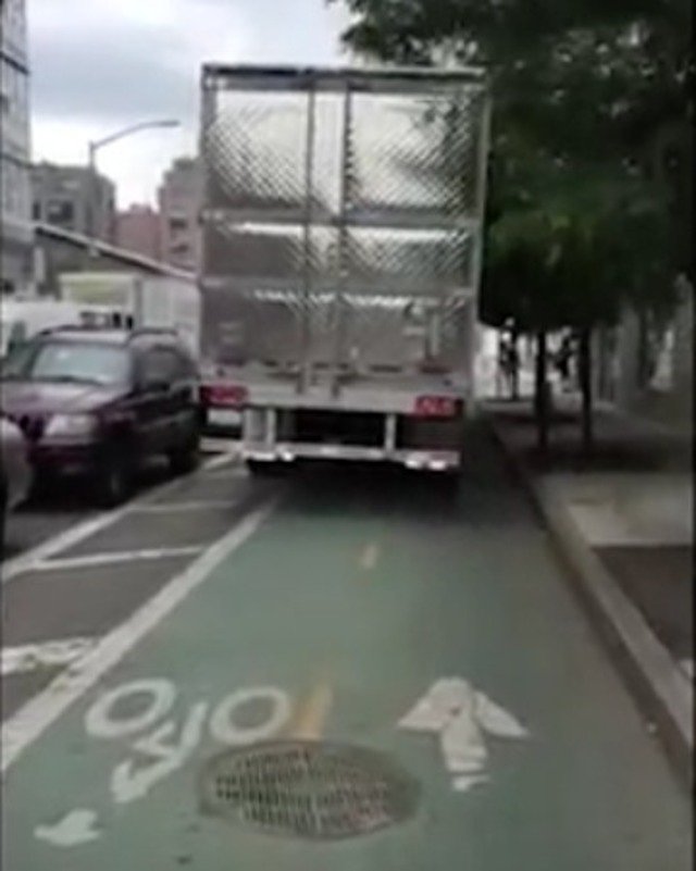 Freedom-Loving Truck Driver Commandeers Williamsburg Bike Lane