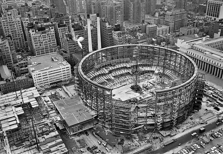 Oct. 25, 1966: A 26-ton tension ring promised that “There will be no obstructed views” at Madison Square Garden, still under construction, and “because the seating arrangement is oval, spectators in the end balcony are closer to the playing surface than those in the top-most seats along the sidelines,” reported The Times.